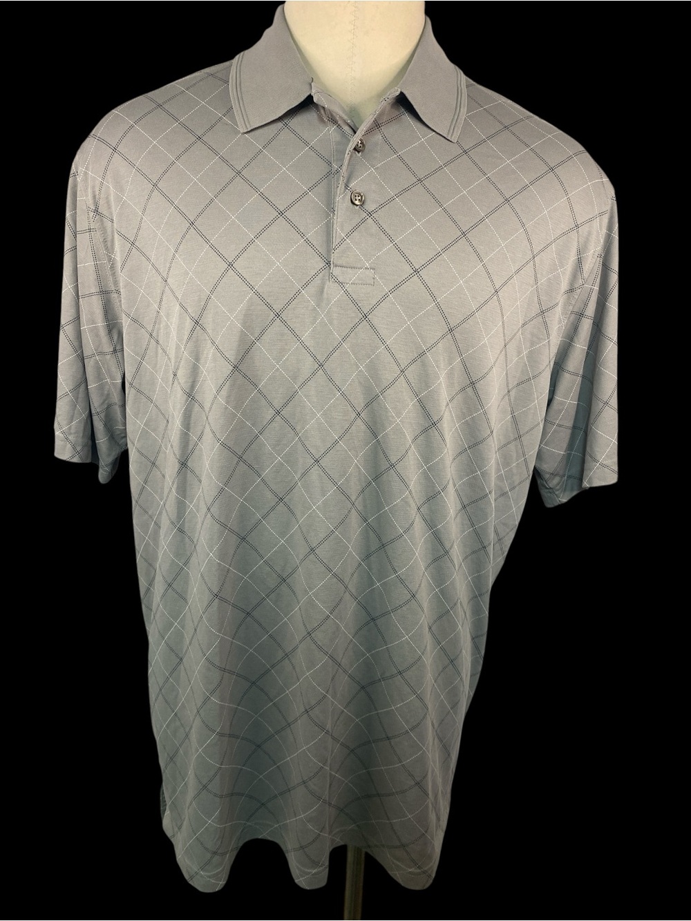 The Foundry Supply Co. Men's Gray Plaid Polo 2XLT